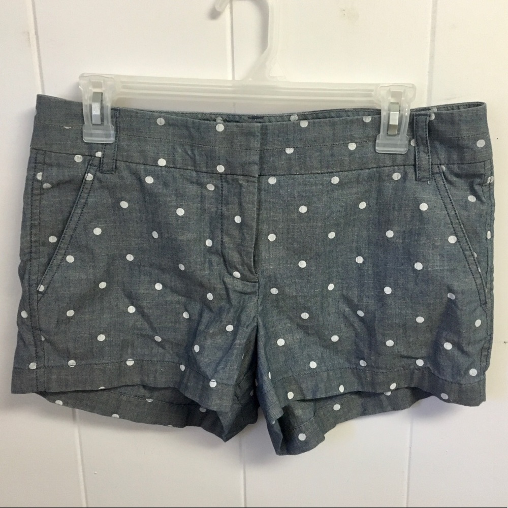 J. Crew Factory polka dot chambray shorts